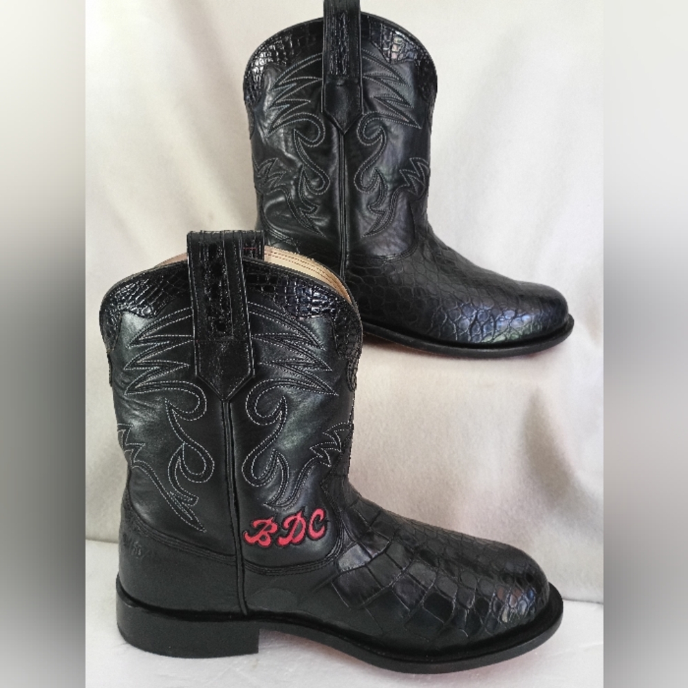 Men's Alligator Leather Cowboy Boots Size 11-W-WIDE Feet
